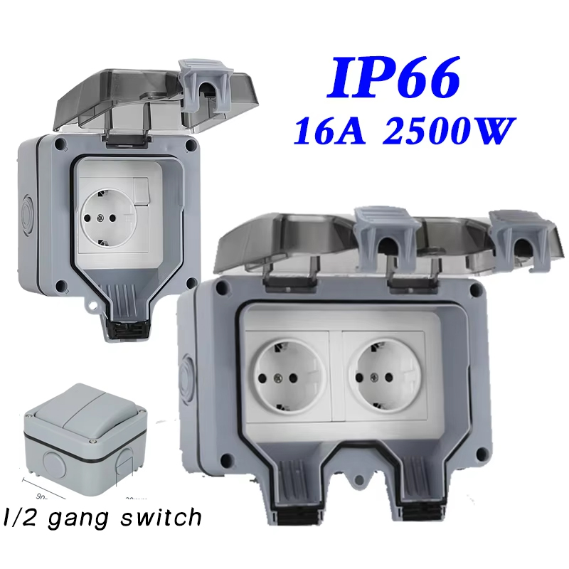 Outdoor Power Outlet Waterproof - EU KR уличные настенные водонепроницаемые розетки