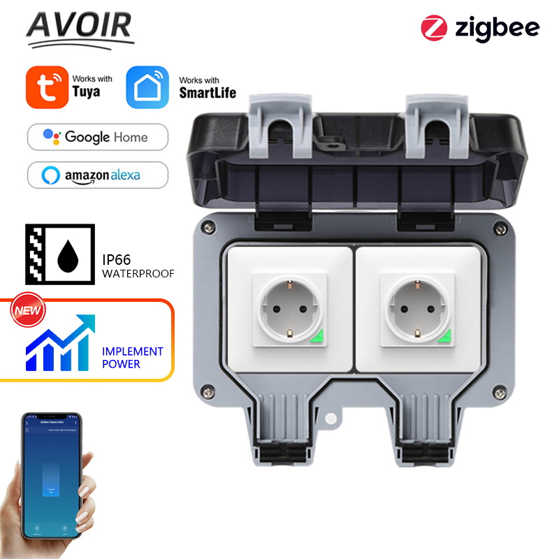Outdoor Power Outlet Waterproof - Электрические розетки Zigbee IP66, водонепроницаемая уличная
