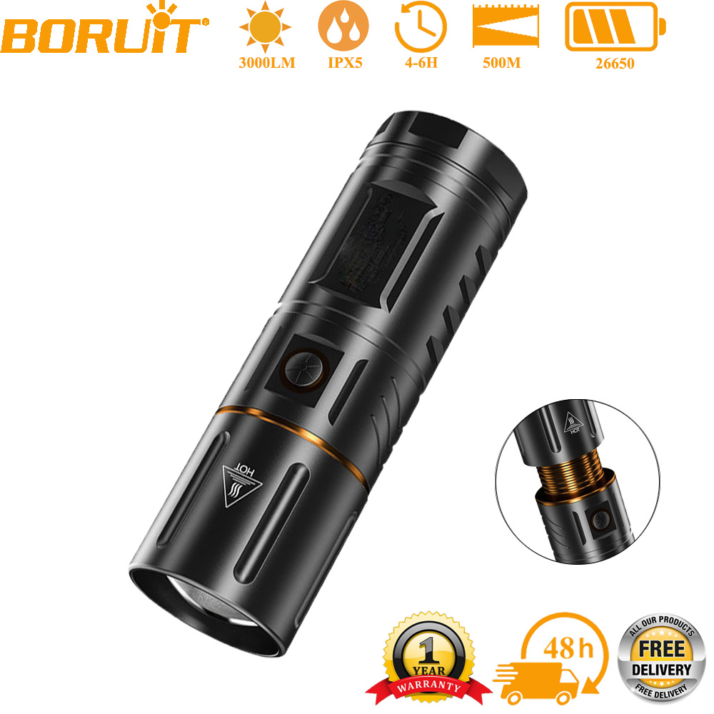 Outdoor Powerbank - Сверхяркий светодиодный фонарь BORUiT 3000 лм,