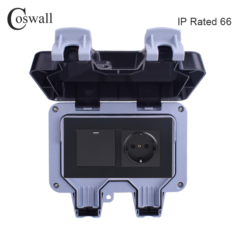 Уличная настенная розетка Cosw – обзор и цена Outdoor Power Outlet Waterproof