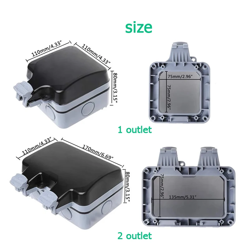 EU KR уличные настенные водоне – обзор и цена Outdoor Power Outlet Waterproof