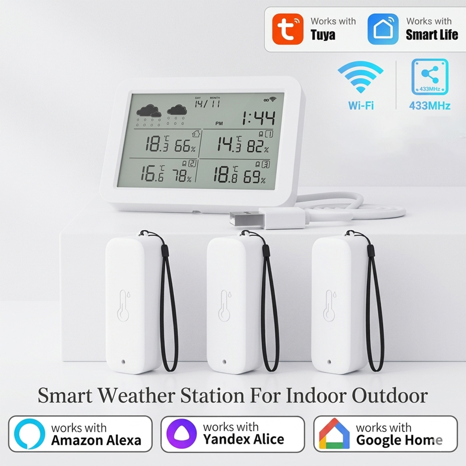 Метеостанция Tuya WiFi+RF433,  – обзор и цена Outdoor Power Tower